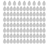 ANKROYU Earring Pendant DIY PU Leather Sequin Ornament 100Pcs Drop Shape Perforated Jewelry Making Supplies for Handmade Earrings Accessories (Argent)