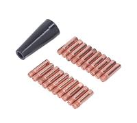 ANKROYU Embout de buse sans gaz Matériau en cuivre Accessoire de soudage haute efficacité pour la protection Ensemble de 21 pièces avec 20 embouts et 1 gaine Filetage transparent d