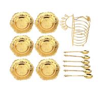 ANKROYU Ensemble d'assiettes de Style européen élégant avec cuillères, plateau de service en alliage de Zinc pour pâtes, Fruits, collations, cuisine, repas de fête, plat de service (Ou)