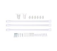 ANKROYU Ensemble de 3 supports d'étagère en fil d'acier robuste avec 6 pinces et 2 supports d'extrémité pour étagères en fil de 12 pouces, armoire, placard, garage, cuisine, organi