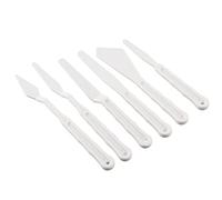 ANKROYU Ensemble de 6 spatules à peinture en plastique, couteaux à palette, manche lisse, outils d'art pour artistes acryliques, huile, aquarelle, durable, facile à nettoyer