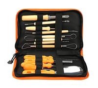 ANKROYU Ensemble de couteaux à découper la citrouille de qualité supérieure, kit professionnel d'outils de sculpture d'Halloween avec lames en métal durables, poignées antidérapant