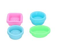 ANKROYU Ensemble de Gâteaux en Silicone Cuisson Multifonctionnelle Non Réutilisable pour Cuisine Fête Camping 16 Pièces Bleu Foncé Vert Rose Bleu Clair Trèfle à Quatre Feuilles