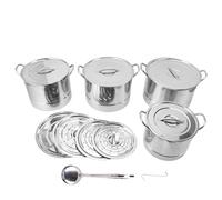ANKROYU Ensemble de marmites à soupe en acier inoxydable, 4 pièces, ustensiles de cuisine avec 8 couvercles, casseroles polyvalentes pour faire bouillir, cuire à la vapeur, pour le