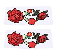 ANKROYU Ensemble de patchs brodés en fleurs de prunier, 2 pièces, autocollants en tissu de haute qualité pour bricolage, accessoires vestimentaires et artisanat