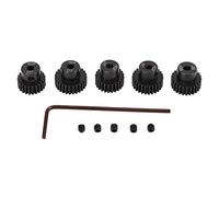 ANKROYU Ensemble de pignons RC 5 pièces, engrenage moteur en acier allié au chrome-molybdène 48DP 0,53 m 3,175 mm arbre 23 dents 24 dents 25 dents 26 dents 27 dents pour modèle de