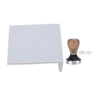 ANKROYU Ensemble de pilon à café en acier inoxydable et tapis en Silicone, manche en bois de 58mm, tampon de bourrage de qualité de qualité supérieure pour la cuisine à domicile, (Grise)