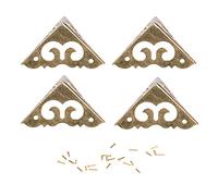 ANKROYU Ensemble de protection d'angle de boîte en laiton de luxe avec design de style chinois Ming Qing, protection de bord robuste pour sacs à bagages et quincaillerie de meubles