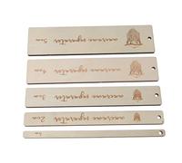 ANKROYU Ensemble de règles de planche en macramé 5 pièces outils d'artisanat en bois avec des motifs gravés à échelle claire pour les projets de bricolage en macramé séparateurs en