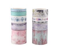 ANKROYU Ensemble de ruban adhésif décoratif 10 rouleaux de ruban de masquage coloré pour le scrapbooking, les travaux manuels, le papier Washi avec divers motifs pour le journal, l (Lune fermée et