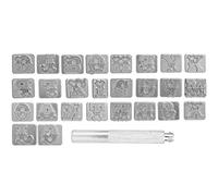 ANKROYU Ensemble de tampons d'alphabet en cuir professionnel 26 lettres majuscules A Z avec poignée ergonomique Tampons de métal en zinc durable pour artisanat en cuir Backossing 1