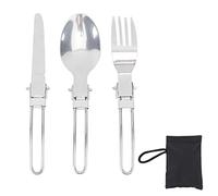 ANKROYU Ensemble de vaisselle de table de voyage pliants ensemble de couverts en acier inoxydable pour le dîner de jardin vie de la vie quotidienne