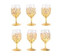 ANKROYU Ensemble de Verres à vin Vintage 6 pièces Motif de Fleur en Relief gobelets à Eau en Verre Transparent verrerie à Pied pour la Maison Bar Restaurant de fête de Mariage