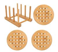 ANKROYU Ensemble d'égouttoir à Vaisselle et de Sets de Table résistants à la Chaleur, Organisateur de Cuisine Multifonctionnel avec Base antidérapante pour la Protection du comptoi (Petit Coussin