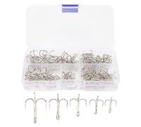 ANKROYU Ensemble d'hameçons triples, 120 pièces, en Acier à Haute teneur en Carbone, avec Pointe de Crochet Pointue, pour la pêche en Eau salée et en Eau Douce