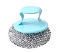ANKROYU Éponges en acier inoxydable avec poignée de cuisine durable poêle à casserole de poule à époutteur Nettoyeur de boule de câble pour les poêles de cuisine fours (Or) (Argent)