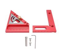 ANKROYU Équerre de mesure multi-angles 3D professionnelle pour le travail du bois, rapporteur d'angle de précision, outil idéal pour les charpentiers et les ingénieurs. En alliage (Rouge et gris)