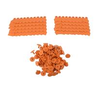 ANKROYU Étiquette d'oreille de bétail 100 ensembles de marqueurs d'identification d'animaux en plastique pour bovins moutons porcs fermier gestion des intempéries durables 5x4cm 20 (Orange)