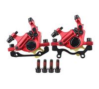 ANKROYU Étriers de frein à disque hydrauliques HB100, système de freinage bidirectionnel haute performance pour VTT, vélo, cyclisme, noir, rouge, alliage d'aluminium, 1 paire (Rouge)