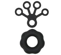 ANKROYU Exerciseur de doigts, renforcement de la préhension, en silicone souple et flexible, pour les mains faibles, pour personnes âgées, pour soulager l'arthrite, portable (Noir)