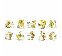 Ankroyu Fairy Sticker 30 Leaves Flowers Fairy Sticker Scrapbook Journal Supplies DIY Crafts Decoration for Notebook Albums Pet Material (Gelb)