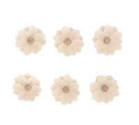 ANKROYU Fleurs en Toile de Jute Faites à la Main, 6 pièces, Tissu en Lin, Fleurs Artisanales pour décorations de fête de Mariage, décoration de Maison, Arrangement Floral 6cm
