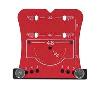 ANKROYU Gabarit de perçage de porte d'armoire en alliage d'aluminium, gabarit de trou de charnière de 35 mm, localisateur précis de poinçonnage du bois pour portes d'armoire et ins (Rouge)