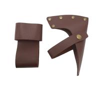 ANKROYU Gaine de Hache en Cuir PU, Couverture métallique, légère et Portable, tête de Hache et Protecteur de poignée pour Camping randonnée Outils de Plein air Marron
