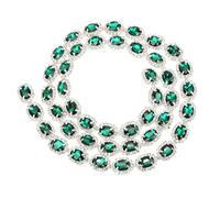 ANKROYU Garniture en scintillante chaîne décorative faite à la main pour bricolage artisanat décorations de mariage accessoires vestimentaires vert malachite 1,5 cm de large bande