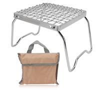 ANKROYU Grille de feu de camp en acier inoxydable, pliable, réglable, Portable, pour barbecue, Camping en plein air, pique-nique, sac à dos