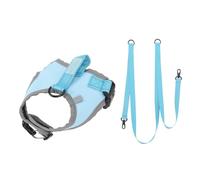 ANKROYU Harnais de chien gilet à référence réchauffable pour animaux de compagnie à nylon rembourré avec laisse pour chiens moyens marchant à la formation de jogging Activités de p (Lac bleu)