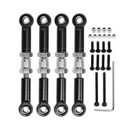 ANKROYU Haute Précision Réglable Servo Liens Tie Rod Set En Alliage D'aluminium De Fer RC Direction Tige pour FMS 1/24 FCX24 RC Voiture Accessoires 4PCS avec Outils (Noir)