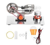 ANKROYU Hot Air Stirling moteur moteur miniature vapeur Power Physics Toy Mode d'enseignement Silver Alloy Body Body Aluminium Alloy Base for Science Education Enthusiasts
