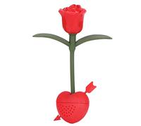 ANKROYU Infuseur à thé en silicone en forme de rose filtre à passoire à thé en vrac réutilisable diffuseur de thé écologique gratuit pour cadeau de bureau à domicile rouge 35g