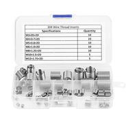 ANKROYU Inserts filetés en acier inoxydable 304 60 pièces Kit de réparation de vis à bobine hélicoïdale M3-M12 pour filetages dans les blocs moteurs en alliage d'aluminium et de ma