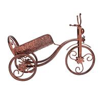 ANKROYU Iron Wine Rack Tricycle Shape Wine Bottle Gardder Stand Bar comptoir Home Decor Decor Sagrand Display Rack pour Salon Salle à Manger Noire 36.5x26.5x11cm (Bronze)