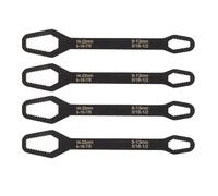 ANKROYU Jeu de 4 clés auto-serrantes à double extrémité, haute dureté 60HRC, clé universelle réglable 8 à 22 mm pour la réparation automobile, la construction, les outils d'entreti (Noire)