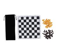 ANKROYU Jeu d'échecs en Plastique de qualité supérieure, 32 pièces avec échiquier Pliable, Jeu d'échecs Complet pour Adultes, soirée de Jeu en Famille, matériau PS, pièces durables (Marron et Jaune)