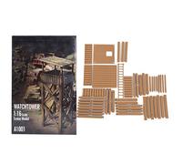 ANKROYU Kit d'assemblage de modèle de tour de guet à échelle 1/16, blocs de construction de tour de guet en plastique ABS et bois, 47 pièces pour adolescents et adultes passionnés
