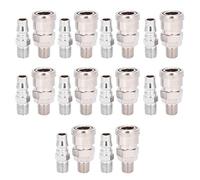 ANKROYU Kit de 10 raccords rapides en acier inoxydable pour compresseur d'air, avec embouts autobloquants de type C mâles et femelles, pour tuyaux en PU et outils pneumatiques.