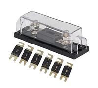 ANKROYU Kit de 6 fusibles ANL de qualité supérieure avec bloc porte-fusible plaqué or 60 A, 80 A, 100 A, 150 A, 250 A, 300 A pour voiture, bateau, camion, véhicule marin, protectio