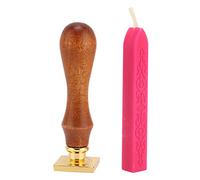 ANKROYU Kit de cachet de cire en bois de style vintage fabriqué à la main avec un design complexe pour invitations de mariage, décoration de lettres et de documents Cire d'acajou e (Feuilles)