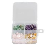 ANKROYU Kit de fabrication de bijoux à faire soi-même, perles en pierre de puce, forme irrégulière naturelle, aventurine verte, quartz rose, topaze, perles d'améthyste avec boîte d