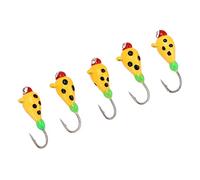 ANKROYU Kit de gabarits de pêche à la Glace 5 pcs, Hauteur des Crochets barbelés en Acier en Carbone avec Couleurs, des leurres de pêche hivernale à Faible luminosité, Un équipemen