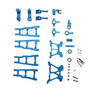 ANKROYU Kit de mise à niveau TRAXXAS Slash 1/10 4X4 RC Bras oscillant arrière en alliage d'aluminium Plaque d'amortisseur avant Haute performance Durable Léger Améliore la stabilit (Bleu)