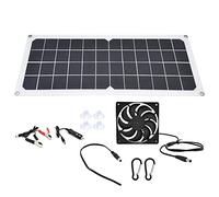 ANKROYU Kit de panneau solaire monocristallin 10 W avec ventilateur de refroidissement, double ports USB, chargeur solaire portable pour camping en plein air, camping-car, voyage,