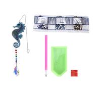 ANKROYU Kit de peinture strass 5D unique en forme d'hippocampe, artisanat d'art, ornement décoratif scintillant pour fenêtre de voiture, décoration murale de maison, idée cadeau cr