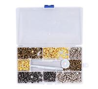 ANKROYU Kit de rivets en cuir à Double capuchon, tubulaire, 2 tailles, ensemble métallique avec outil de fixation pour bricolage, 240 pièces