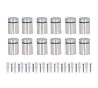 ANKROYU Kit de vis de fixation murale en acier inoxydable, 12 pièces, ensemble de fixations publicitaires 19x25mm pour panneaux de photos, panneaux, décoration de bureau et de mais