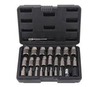 ANKROYU Kit d'extraction de boulons 26 pièces, ensemble d'extracteurs d'écrous dénudés robustes, entraînement de 3/8 pouces en acier à haute teneur en carbone, outils de qualité pr